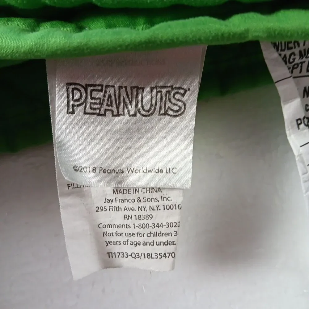 Twin Size Franco & Sons Snoopy Peanuts Christmas Holiday 2 Piece Quilt Set Green